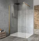 Sapho GELCO VARIO GOLD MATT Fix zuhanyfal, fali profillal, merőleges merevítő nélkül, transzparent üveg, 700mm (GX1270-01)