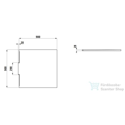Laufen NIA zuhanytálca 90x90 cm, Marbond kompozit anyagból, lefolyó a falon belül, matt beton H2100310790001