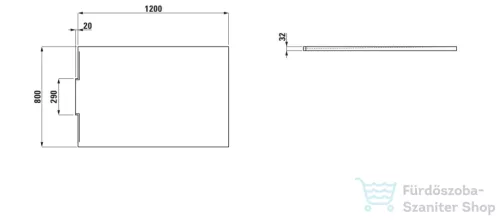 Laufen NIA zuhanytálca 120x80 cm, Marbond kompozit anyagból, lefolyó a falon belül, Fehér H2100330000001