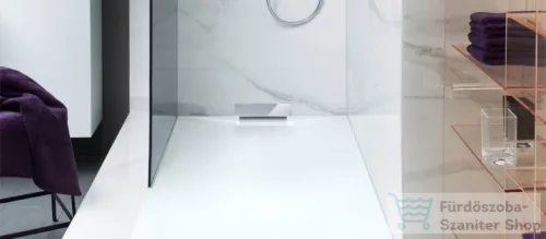 Laufen NIA zuhanytálca 140x80 cm, Marbond kompozit anyagból, lefolyó a falon belül, Fehér H2100340000001