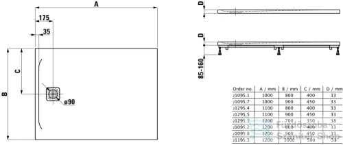 Laufen Pro 120x70 zuhanytálca Marbond kompozit anyagból antracit színben H2129510780001 ( 212951 )