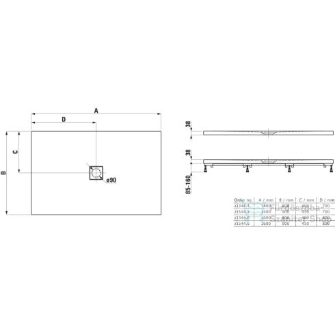 Laufen Solutions 140x80 zuhanytálca Marbond kompozit anyagból, fehér H2134440000001