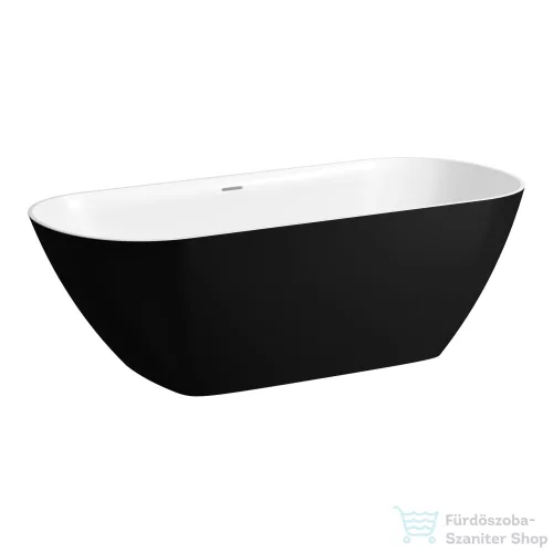 Laufen LUA 170x75 szabadonálló kád, Marbond kompozit anyagból, matt fekete/fehér H2200820680001