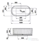 Laufen Sonar 160x81,5 szabadonálló kád H2213420000001 ( 221342 )