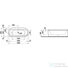 Laufen SOLUTIONS 180x80 ovális fürdőkád, szabadon álló változat, fehér H2245120000001