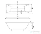 Jika CUBITO 180x80 cm-es beépíthető fürdőkád lábbal, fehér H2254200000001