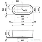 Laufen Val 160x75 szabadonálló kád, Sentec anyagból H2302820000001 ( 230282 )