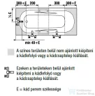 Jika ALMA 170x75 beépíthető acéllemez fürdőkád kapaszkodókkal, fehér H2342740000001