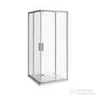 Jika NION 100x100 cm-es tolóajtós, szögletes zuhanykabin átlátszó üveggel, fényes ezüst profillal, H2512N30026681