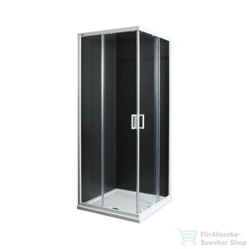 Jika Lyra Plus 80x80 cm-es szögletes tolóajtós zuhanykabin átlátszó üveggel,ezüst profillal H2513810006681