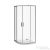 Jika NION 80x80 cm-es tolóajtós, íves zuhanykabin, arctic üveggel, fényes ezüst profillal, H2532N10026661