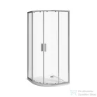 Jika NION 90x90 cm-es tolóajtós, íves zuhanykabin, átlátszó üveggel, fényes ezüst profillal, H2532N20026681