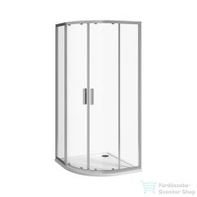   Jika NION 100x100 cm-es tolóajtós, íves zuhanykabin, arctic üveggel, fényes ezüst profillal, H2532N30026661