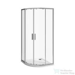   Jika NION 100x100 cm-es tolóajtós, íves zuhanykabin, arctic üveggel, fényes ezüst profillal, H2532N30026661