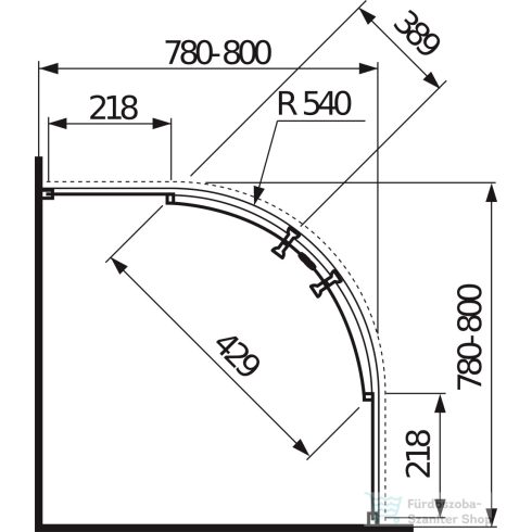 Jika Lyra Plus 80x80x190 cm-es tolóajtós íves zuhanykabin matt csíkos átlátszó üveggel, Fehér H2533810006651