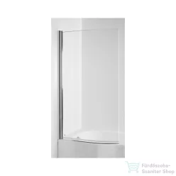   Jika TIGO 80x150 cm-es kádparaván Jika Perla bevonattal, fényes ezüst színű profillal, H2562130026681