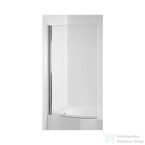 Jika TIGO 80x150 cm-es kádparaván Jika Perla bevonattal, fényes ezüst színű profillal, H2562130026681
