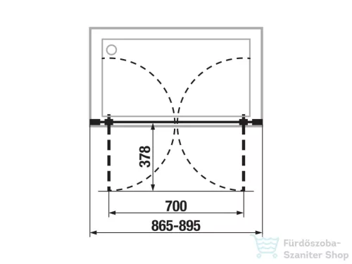 Jika NION 90 cm-es, kétrészes zuhanyajtó Arctic üveggel, króm H2562N20006661