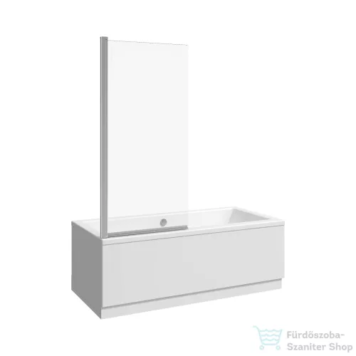 Jika NION 75x150 cm-es kádparaván átlátszó üveggel, fényes ezüst színű profillal, H2572N50026681