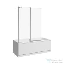   Jika NION 115x150 cm-es fix részes kádparaván átlátszó üveggel, fényes ezüst színű profillal, H2572N60026681