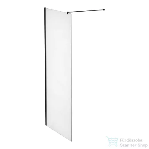 Laufen PRO 90 cm-es Walk-in zuhanyfal átlátszó üveggel, matt fekete színű profillal és merevítővel, H2609504500001