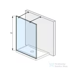 Jika PURE 118 cm-es Walk-in zuhanyfal Jika Perla átlátszó üveggel, fényes ezüst merevítővel, H2674200026681