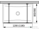 Jika PURE 118 cm-es Walk-in zuhanyfal Jika Perla átlátszó üveggel, fényes ezüst merevítővel, H2674200026681