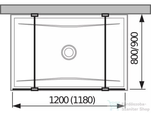 Jika PURE 118 cm-es Walk-in zuhanyfal Jika Perla átlátszó üveggel, fényes ezüst merevítővel, H2674200026681