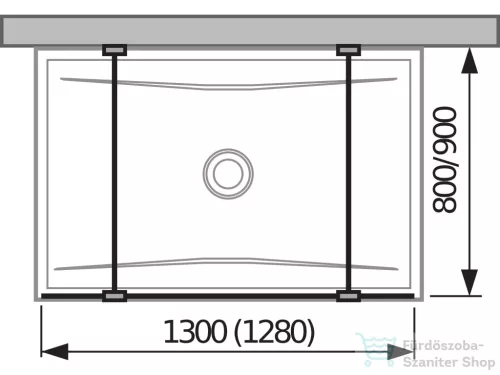 Jika PURE 128 cm-es Walk-in zuhanyfal Jika Perla átlátszó üveggel, fényes ezüst merevítővel, H2674210026681