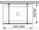 Jika PURE 138 cm-es Walk-in zuhanyfal Jika Perla átlátszó üveggel, fényes ezüst merevítővel, H2674220026681