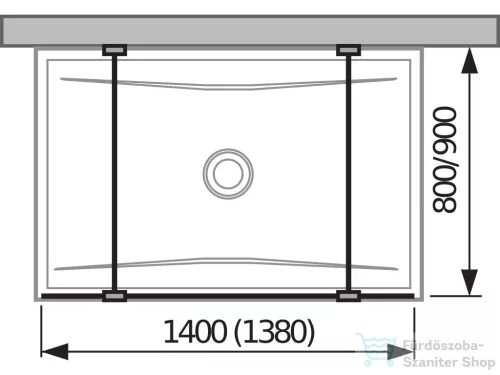 Jika PURE 138 cm-es Walk-in zuhanyfal Jika Perla átlátszó üveggel, fényes ezüst merevítővel, H2674220026681
