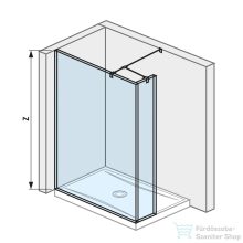   Jika PURE 120/20 cm-es zuhanyfal Jika Perla átlátszó üveggel, fényes ezüst profillal, H2674260026681