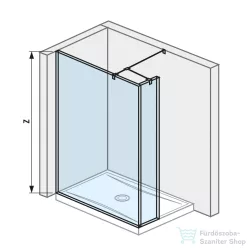   Jika PURE 120/20 cm-es zuhanyfal Jika Perla átlátszó üveggel, fényes ezüst profillal, H2674260026681