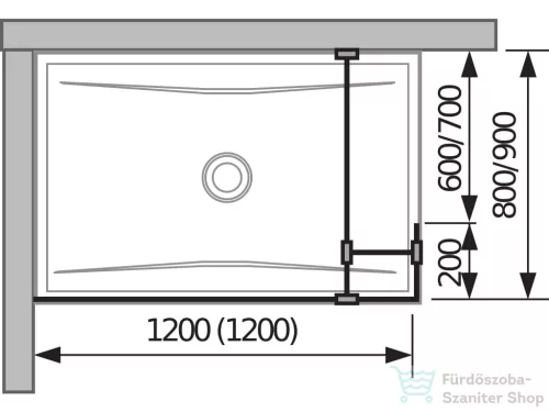 Jika PURE 120/20 cm-es zuhanyfal Jika Perla átlátszó üveggel, fényes ezüst profillal, H2674260026681