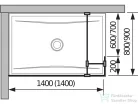 Jika PURE 140/20 cm-es zuhanyfal Jika Perla átlátszó üveggel, fényes ezüst profillal, H2674280026681