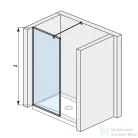 Jika PURE 68,4 cm-es Walk-in zuhanyfal Jika Perla átlátszó üveggel, fényes ezüst profillal, H2674290026681