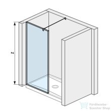   Jika PURE 68,4 cm-es Walk-in zuhanyfal Jika Perla átlátszó üveggel, fényes ezüst profillal, H2674290026681