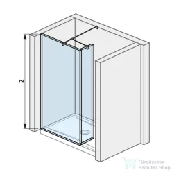   Jika PURE 69,7/20 cm-es zuhanyfal Jika Perla átlátszó üveggel, fényes ezüst profillal, H2684210026681