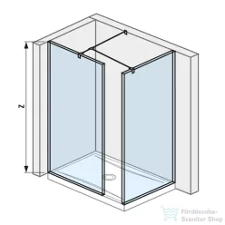   Jika PURE 70/80 cm-es zuhanyfal Jika Perla átlátszó üveggel, fényes ezüst profillal, H2684230026681