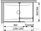 Jika PURE 70/80 cm-es zuhanyfal Jika Perla átlátszó üveggel, fényes ezüst profillal, H2684230026681