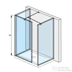   Jika PURE 78,4/88,4 cm-es zuhanyfal Jika Perla átlátszó üveggel, fényes ezüst profillal, H2694200026681
