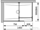 Jika PURE 78,4/88,4 cm-es zuhanyfal Jika Perla átlátszó üveggel, fényes ezüst profillal, H2694200026681