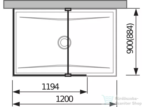 Jika PURE 119,4/88,4 cm-es zuhanyfal Jika Perla átlátszó üveggel, fényes ezüst profillal, H2694220026681