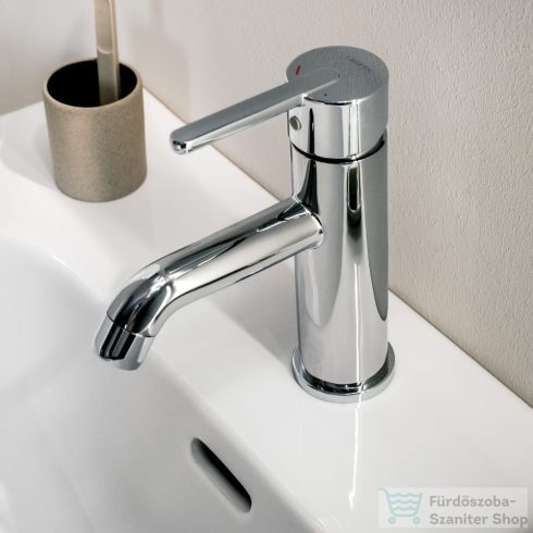 Laufen LUA egykaros mosdó csaptelep 118 mm-es kifolyócső, ECO, húzórudas lefolyószelep nélkül, króm  H3110810041101