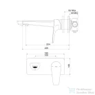 Jika Cubito N falsík alatti mosdócsaptelep 204 mm-es kifolyóval,leeresztő nélkül,króm H3111X6004120C