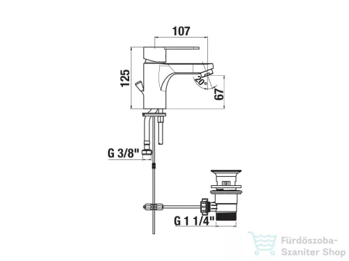 Jika LYRA SMART mosdó csaptelep automata leeresztővel, króm H3111Z10041111
