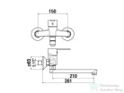 Jika LYRA SMART fali mosogató csaptelep 210 mm-es kifolyóval, króm H3111Z70042301