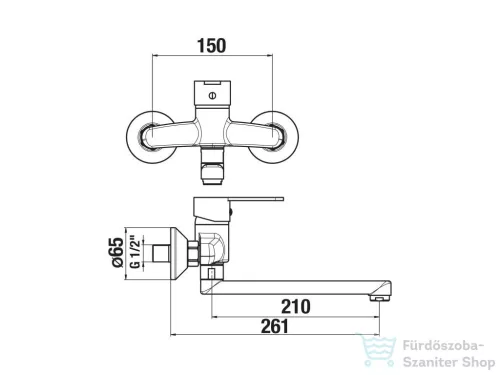 Jika LYRA SMART fali mosogató csaptelep 210 mm-es kifolyóval, króm H3111Z70042301