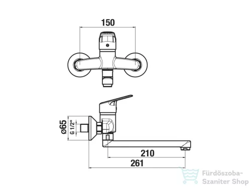Jika TALAS TRENDY fali mosogató csaptelep 210 mm-es kifolyóval, króm H3112E70042301