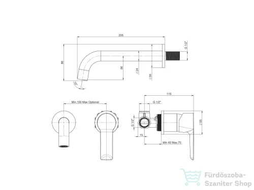 Jika PONTA STYLE falsík alatti mosdó csaptelep alaptesttel, leeresztő nélkül, króm H3112H60041201